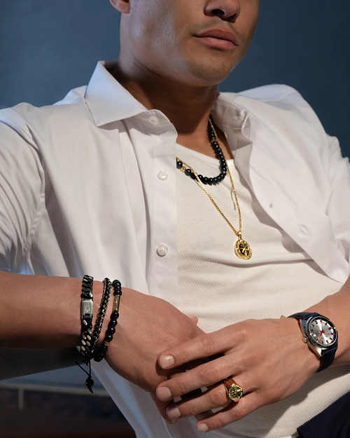 Bulova Black Freshwater Pearl and 14kt gold-plated silver Bulova Black Freshwater Pearl and 14kt gold-plated silver